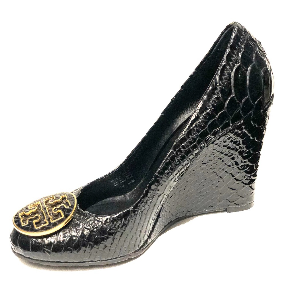 Tory Burch Black Sophie Wedge Heels